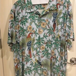 Tommy Bahama Parrot and Floral Print Shirt